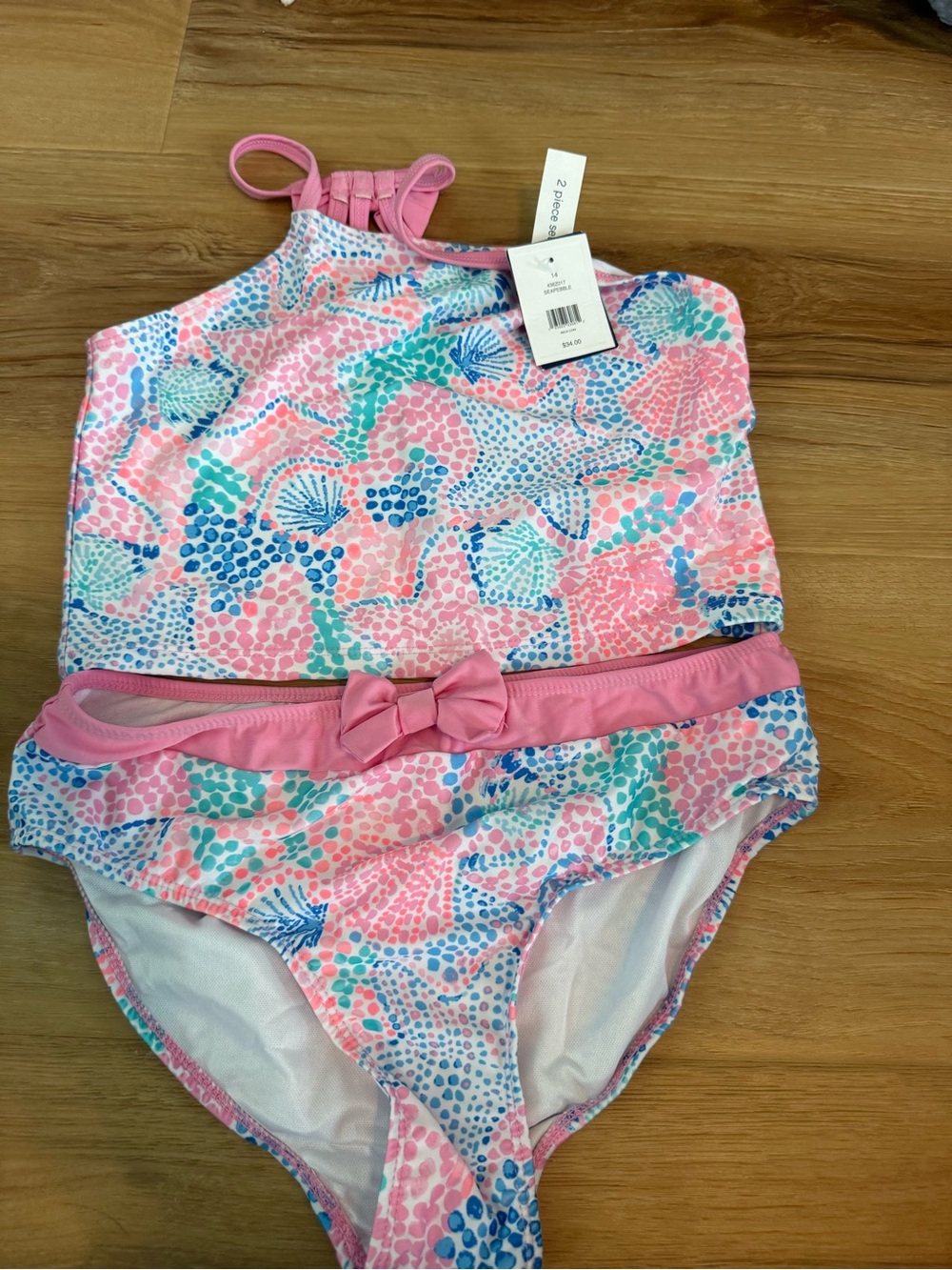 Girls' 14 New Pink 2 piece swim
